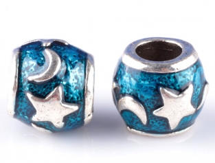 blauwe bedel met maan en ster
